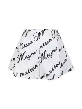 Детские хлопковые шорты с логотипом MSGM Msgm Kids, белый