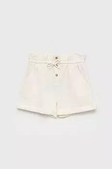 Детские хлопковые шорты United Colors of Benetton, бежевый