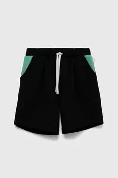 Детские хлопковые шорты United Colors of Benetton, черный