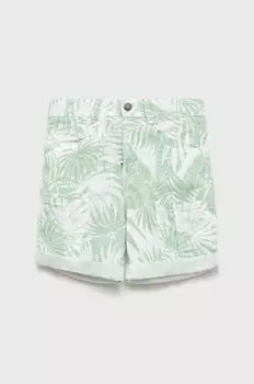 Детские хлопковые шорты United Colors of Benetton, зеленый