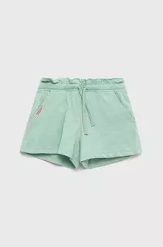 Детские хлопковые шорты United Colors of Benetton, зеленый