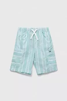 Детские хлопковые шорты United Colors of Benetton, бирюзовый