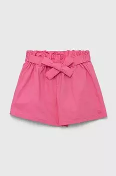 Детские хлопковые шорты United Colors of Benetton, розовый