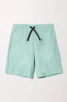 Детские хлопковые шорты United Colors of Benetton, бирюзовый