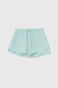 Детские хлопковые шорты United Colors of Benetton, бирюзовый