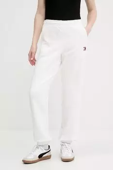 Детские хлопковые спортивные брюки Tommy Jeans, белый