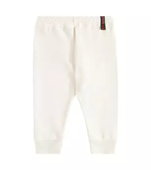 Детские хлопковые спортивные штаны Gucci, белый