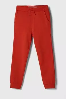Детские хлопковые спортивные штаны Guess, красный