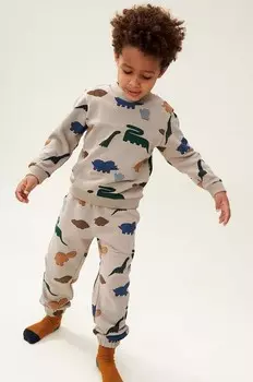 Детские хлопковые спортивные штаны Liewood, бежевый