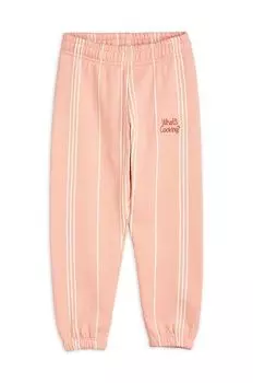 Детские хлопковые спортивные штаны Mini Rodini, розовый