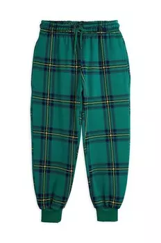 Детские хлопковые спортивные штаны Mini Rodini, зеленый