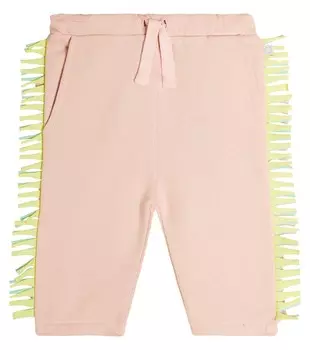 Детские хлопковые спортивные штаны с бахромой Stella Mccartney Kids, розовый