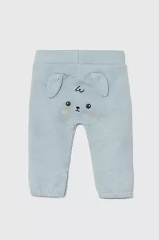 Детские хлопковые спортивные штаны United Colors of Benetton, бирюзовый