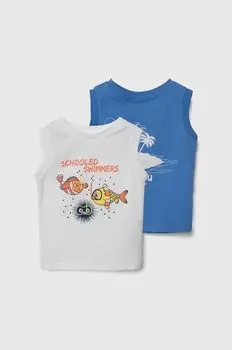 Детские хлопковые топы, 2 шт. Zippy, белый