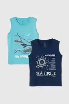 Детские хлопковые топы, 2 шт. Zippy, темно-синий