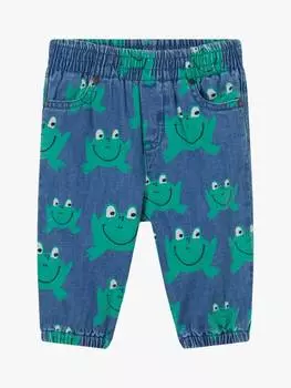 Детские хлопок шамбре лягушка брюки Stella McCartney Kids, синий