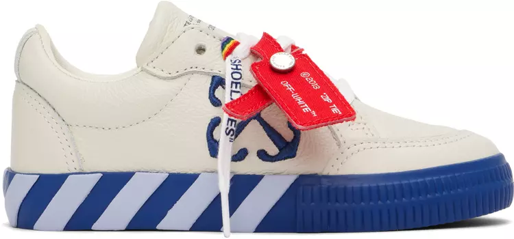 Детские и синие низкие кроссовки из вулканизированной кожи Off-White