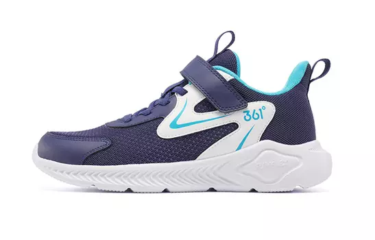 Детские кеды Детские низкие белые 361°Kids, темно-синий