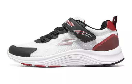 Детские кеды Детские низкие белые, черные, красные Skechers, черный/белый/красный