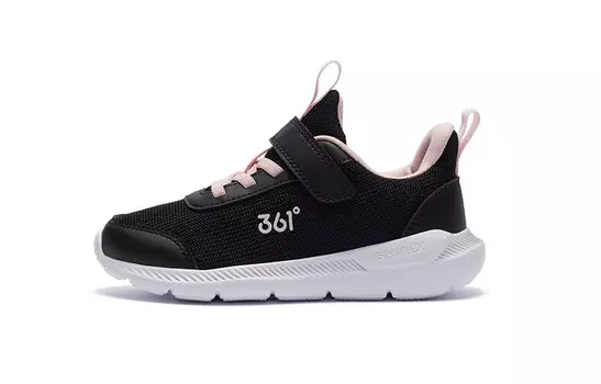 Детские кеды Детские низкие черные розовые 361°Kids, черный