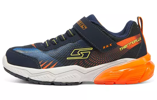 Детские кеды Детские низкие сине-оранжевые Skechers, оранжевый