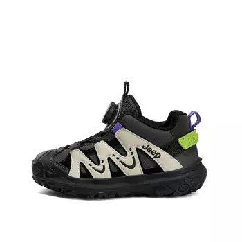 Детские кеды Kids Low-top Белые/фиолетовые/зеленые Jeep, слоновая кость/черный