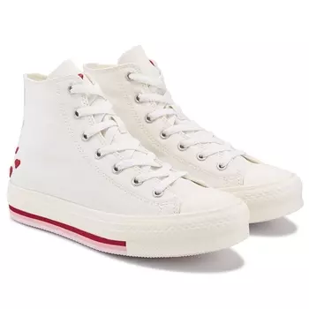 Детские кеды на платформе chuck taylor all star lift высокие Converse, white/red/valentine
