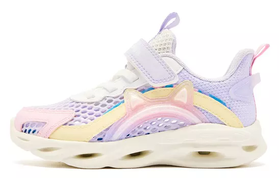 Детские кеды PS Low-top Белые/фиолетовые Qiaodan, фиолетовый