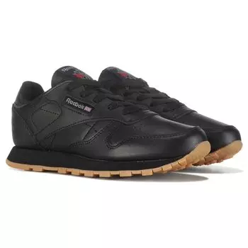 Детские классические кожаные кроссовки Little Kid Reebok, черный