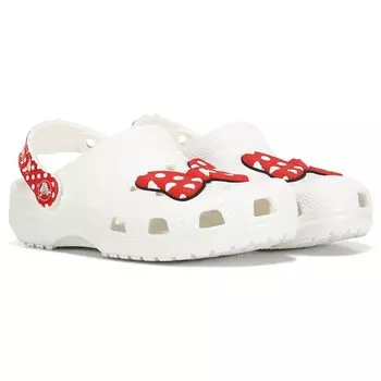 Детские классические сабо Disney Minnie Mouse для маленьких/больших детей Crocs, белый