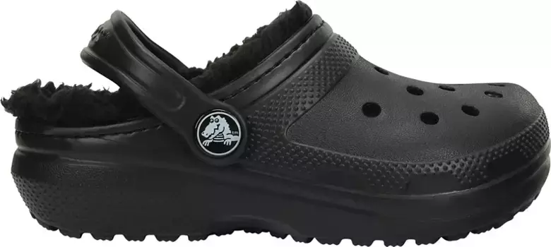 Детские классические сабо на подкладке Crocs, черный