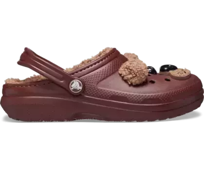Детские классические сабо на подкладке I AM Brown Bear Crocs, цвет Dark Clay
