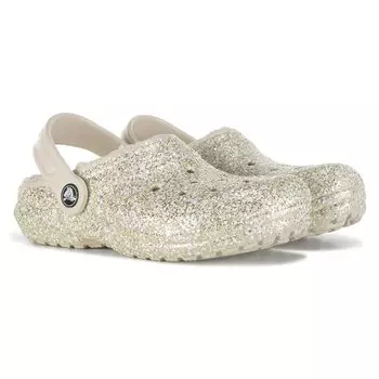 Детские классические сабо на подкладке с пухом Little Kid Crocs, белый
