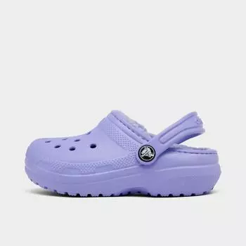 Детские классические сабо с подкладкой Crocs для малышей, фиолетовый