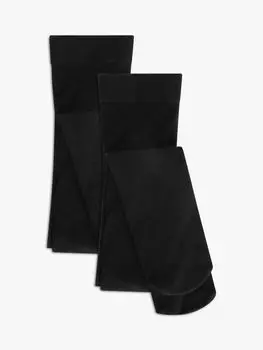 Детские колготки John Lewis из смесовой шерсти, 2 шт., черные