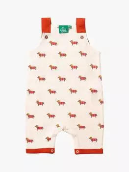 Детские комбинезоны из чистого органического хлопка для собак-сосисок Little Green Radicals, кремовый/разноцветный