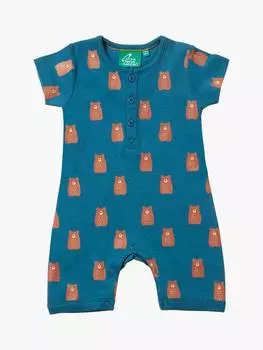 Детские комбинезоны из чистого органического хлопка с плюшевыми мишками Little Green Radicals, синий/разноцветный