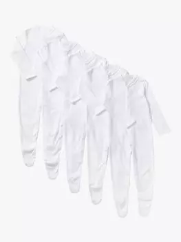 Детские комбинезоны John Lewis с длинными рукавами из органического хлопка, 5 шт., белые