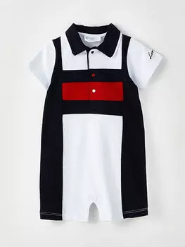 Детские комбинезоны с цветными блоками и воротником-поло с короткими рукавамиLuggi Baby