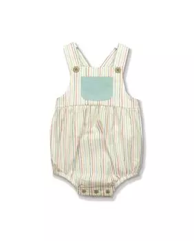 Детские комбинезоны с полосатым передним карманом BABID, зеленый