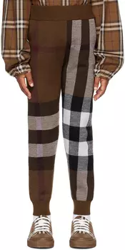 Детские коричневые брюки для отдыха в клетку Burberry