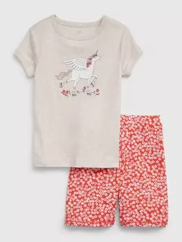 Детские короткие органические пижамы Gap, бежевый
