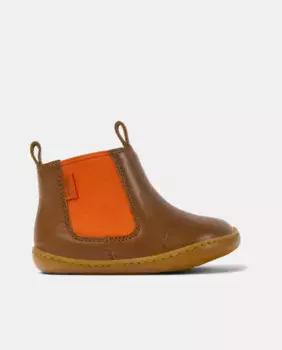 Детские кожаные ботильоны Peu Cami на резинке Camper, коричневый
