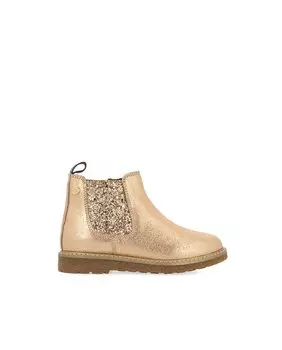 Детские кожаные ботильоны типа «челси» на резинке по бокам Gioseppo, золотой