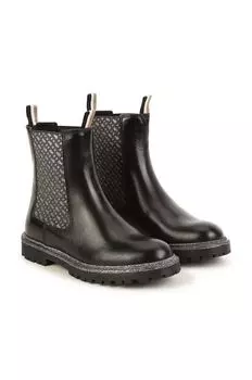 Детские кожаные ботинки челси Boss, черный