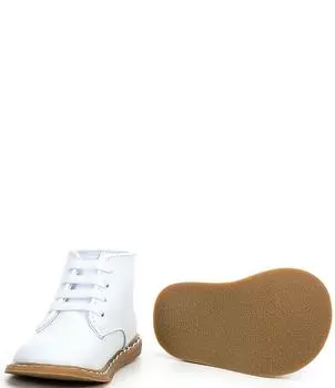 Детские кожаные ботинки Lee на шнуровке Baby Deer, туфли для кроватки (для младенцев), белый