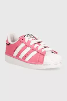 Детские кожаные кроссовки adidas Originals, розовый
