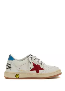 Детские кожаные кроссовки Ball Star Golden Goose, белый