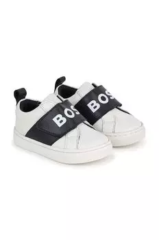 Детские кожаные кроссовки Boss, белый