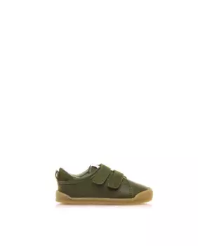 Детские кожаные кроссовки с двойной клейкой застежкой Mustang, темно-зеленый